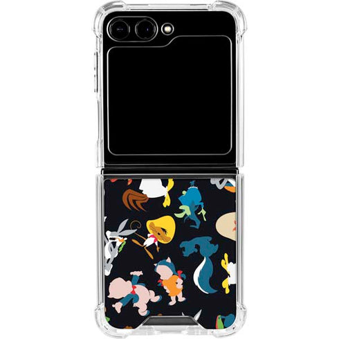 Looney Tunes Identity Pattern Galaxy Z Flip6 Clear Case